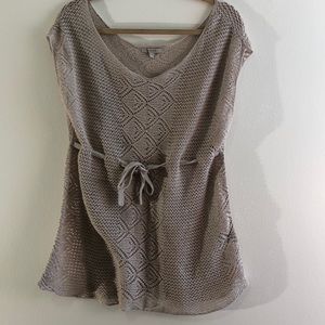 RW&Co Open Knit Linen Blend Top Coverup Sz S